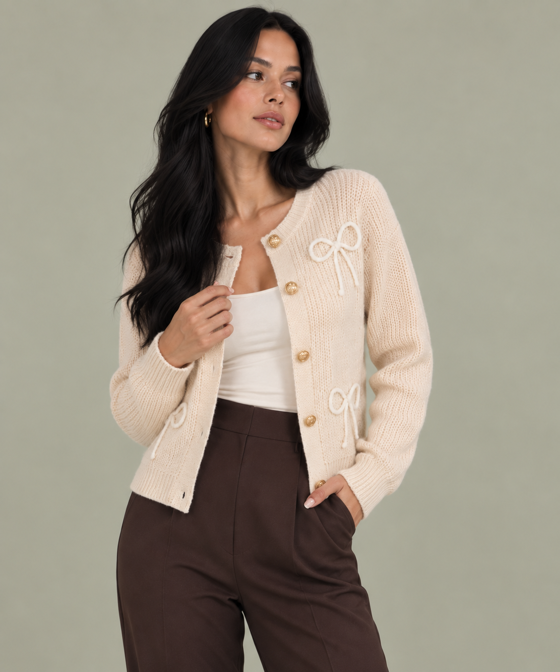 The Beckham Bow Cardigan