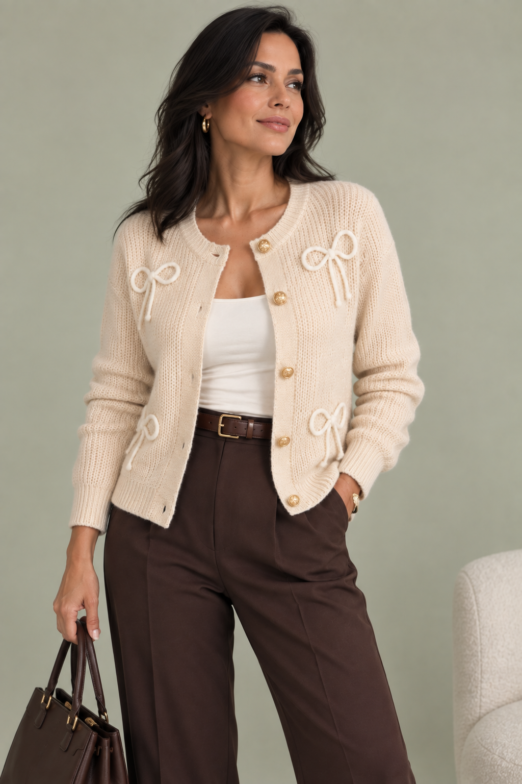 The Beckham Bow Cardigan