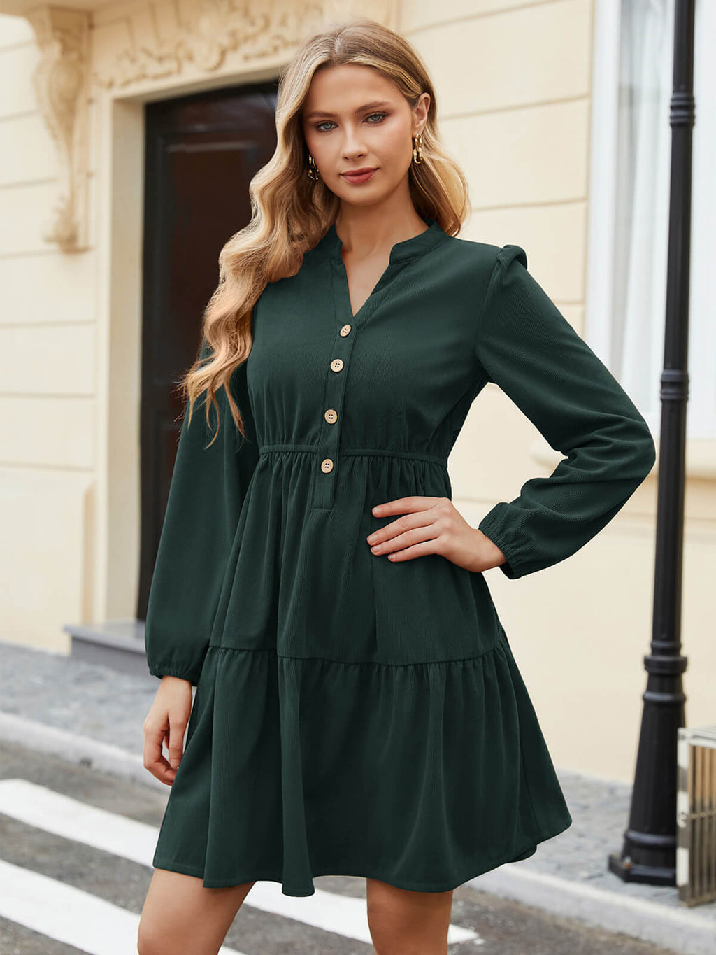 HEEKPEK Everyday V-Neck Corduroy Dress