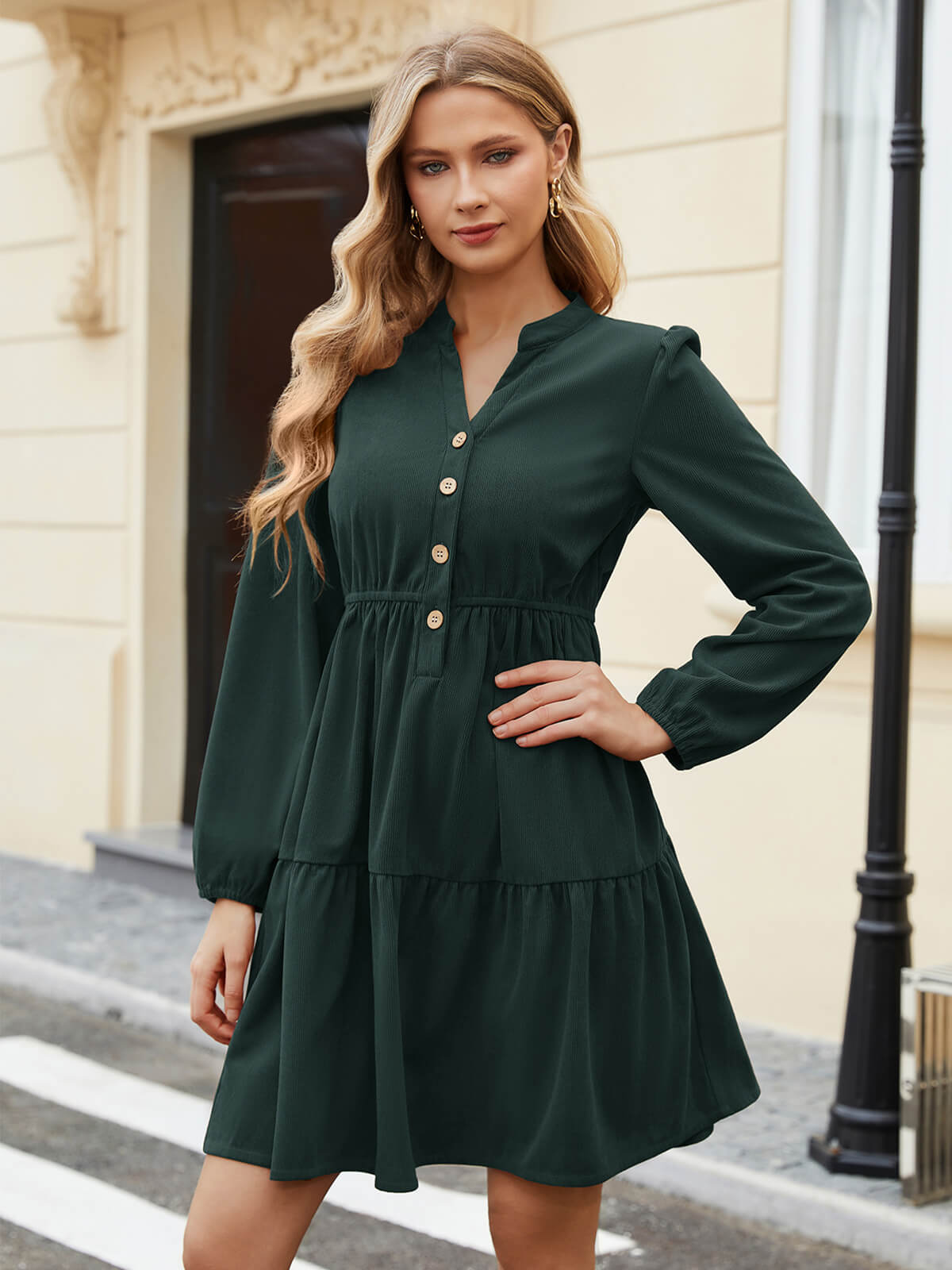 HEEKPEK Everyday V-Neck Corduroy Dress