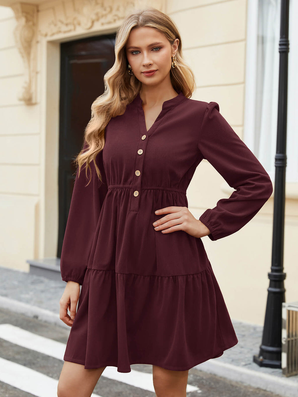 HEEKPEK Everyday V-Neck Corduroy Dress