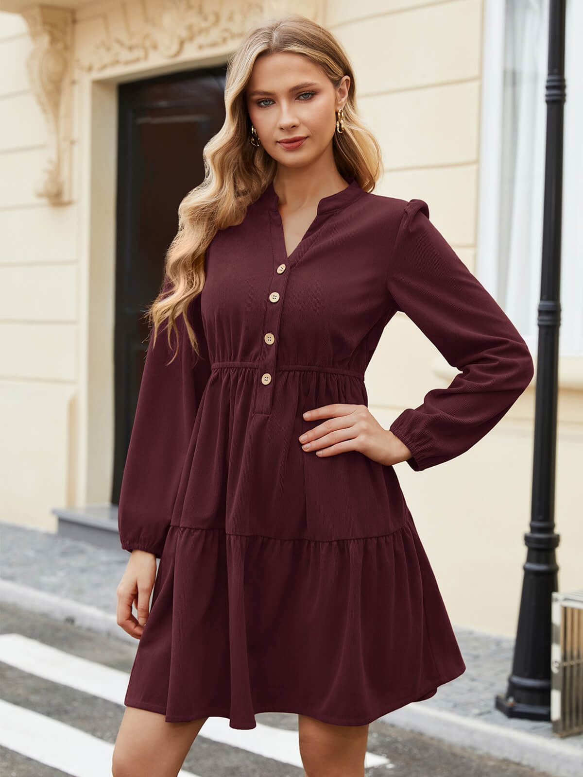 HEEKPEK Everyday V-Neck Corduroy Dress