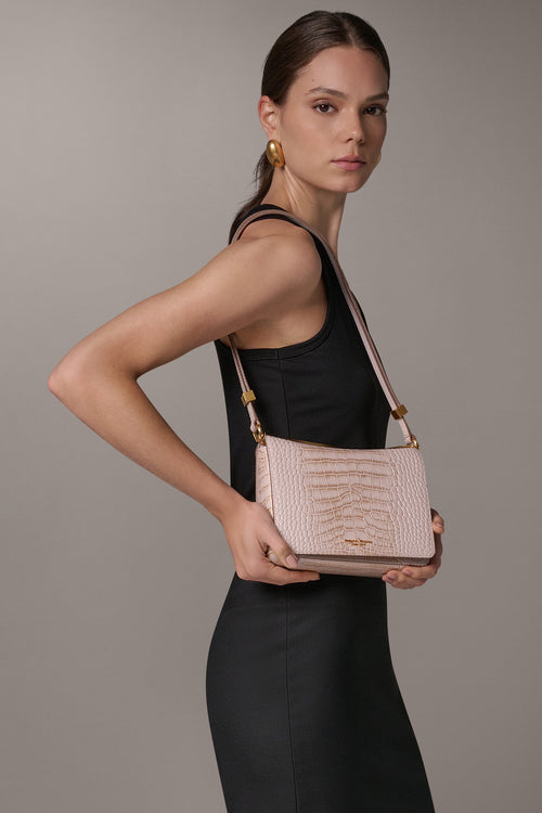 Aurelia Croc-Effect Shoulder Bag