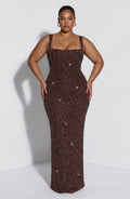Esmé Maxi Dress - Plum Brown Sparkle