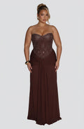 Verity Maxi Dress - Plum Brown