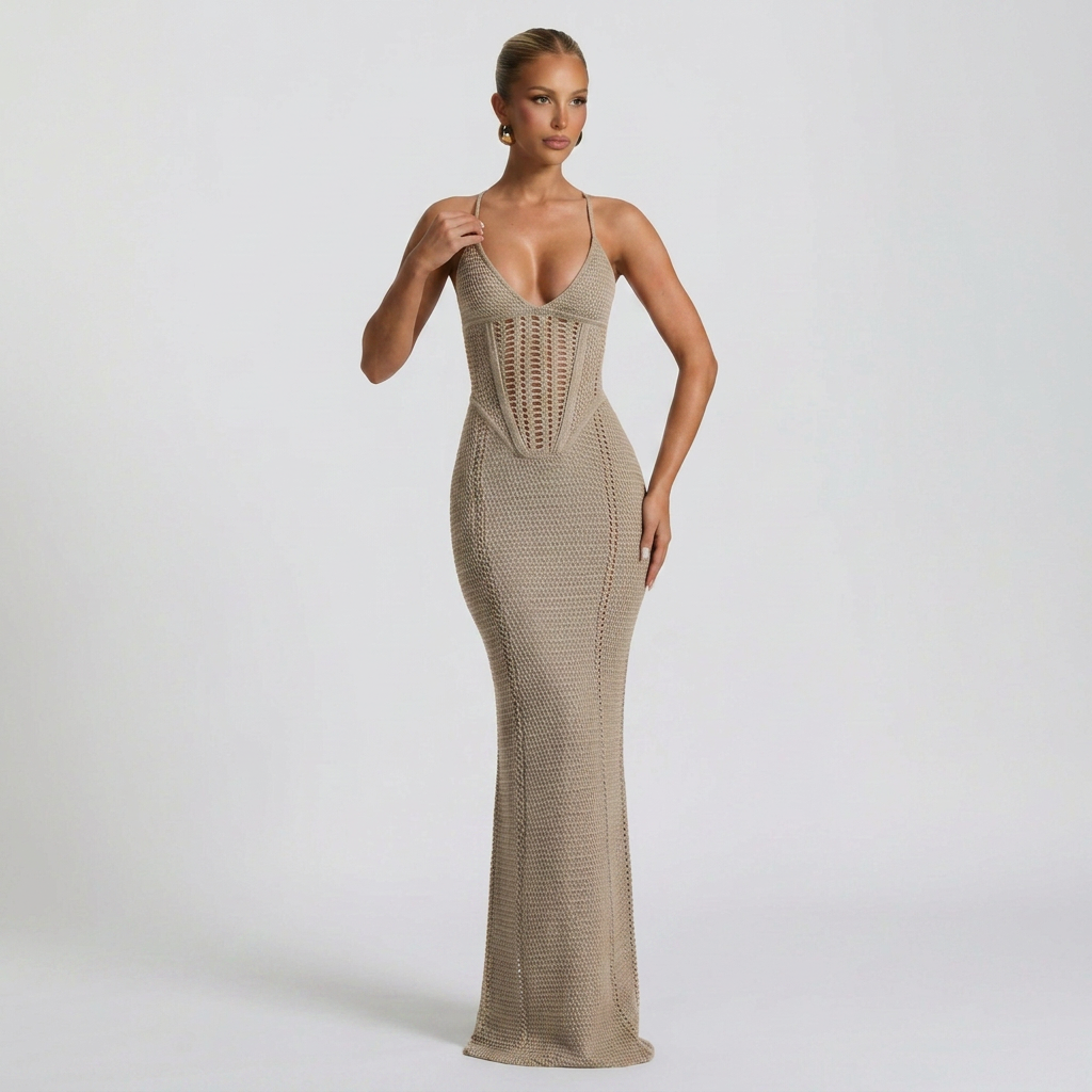 Monroe Maxi Dress - Plum Brown