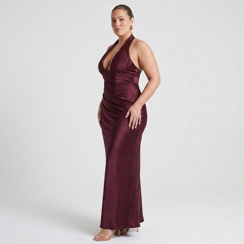 Briar Satin Halter Maxi Dress