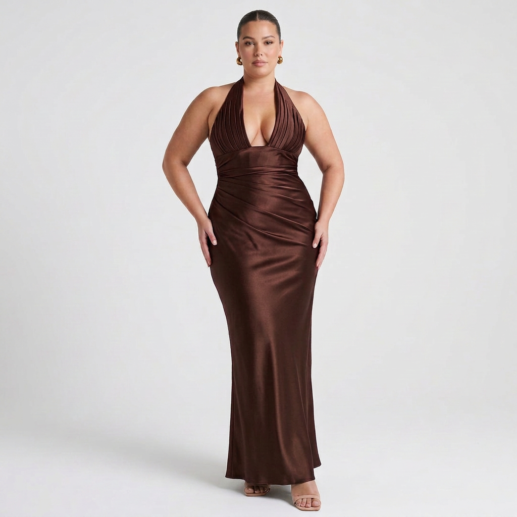 Briar Satin Halter Maxi Dress