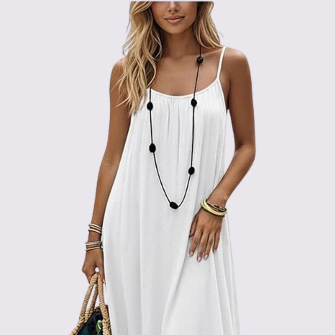 Women's Spaghetti Strap Casual Shift Dress Adjustable