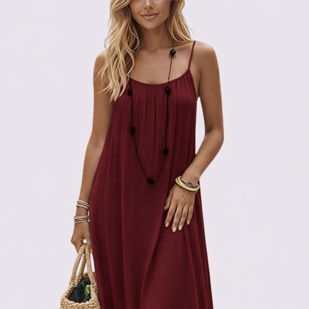 Women's Spaghetti Strap Casual Shift Dress Adjustable