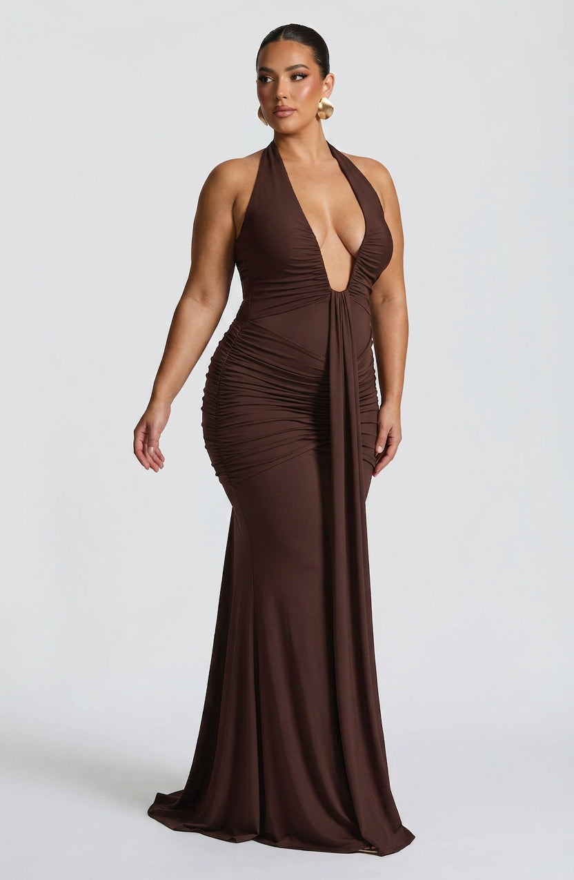 Birdie Maxi Dress - Plum Brown