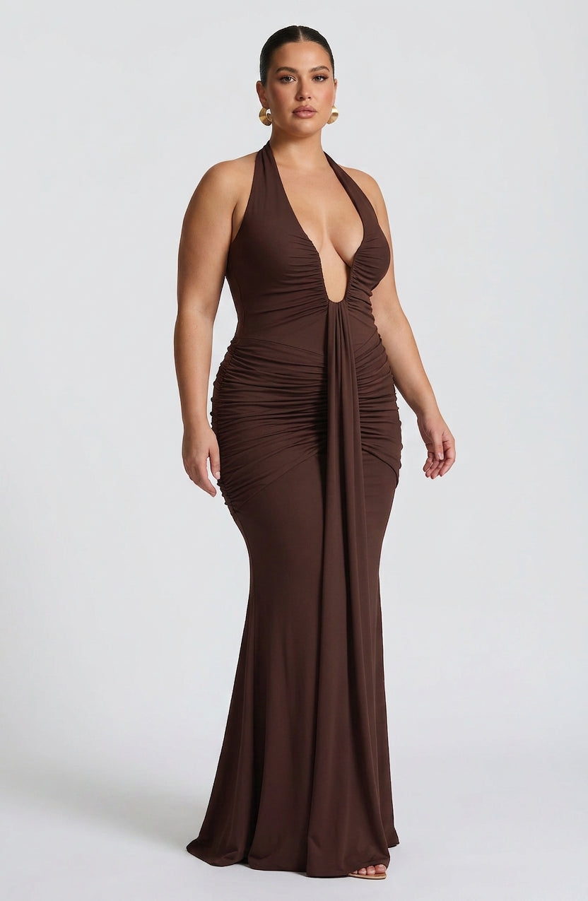 Birdie Maxi Dress - Plum Brown