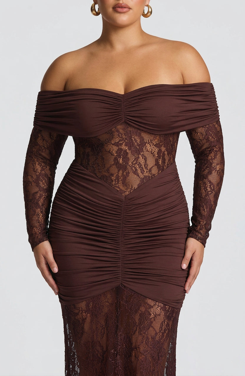 Mali Maxi Dress - Plum Brown