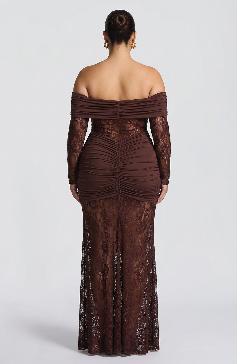 Mali Maxi Dress - Plum Brown
