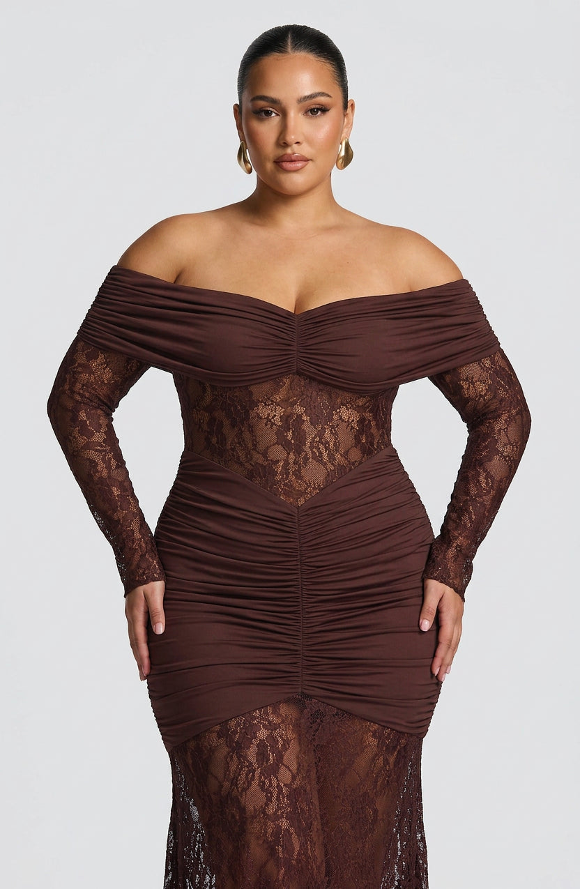 Mali Maxi Dress - Plum Brown