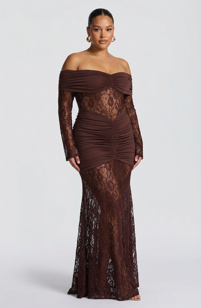 Mali Maxi Dress - Plum Brown