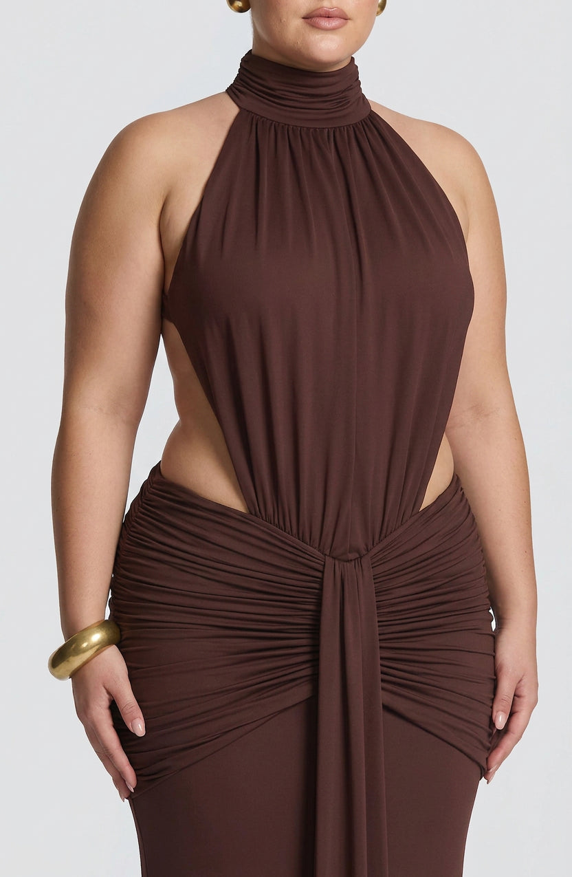 Mable Maxi Dress - Plum Brown